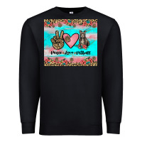 Black peace love pitbull Premium Sweatshirt - JahusDesignShop