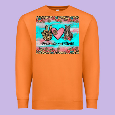 Peace Love Pitbull Premium Sweatshirt Designed By Jahusdesignshop