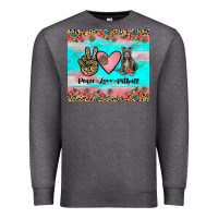 Charcoal Heather peace love pitbull Premium Sweatshirt - JahusDesignShop