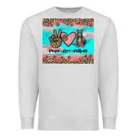 Dove Grey peace love pitbull Premium Sweatshirt - JahusDesignShop
