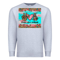 Heather Grey peace love pitbull Premium Sweatshirt - JahusDesignShop