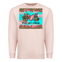 Pale Pink peace love pitbull Premium Sweatshirt - JahusDesignShop