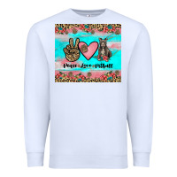 White peace love pitbull Premium Sweatshirt - JahusDesignShop