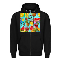 Black fruits tie dye seamless pattern Zipper Hoodie - Zillion Design Studio