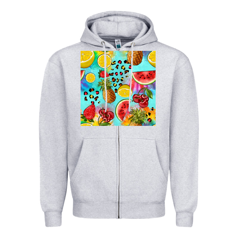 Fruits Tie Dye Seamless Pattern Zipper Hoodie by Zillion Design Studio | Teevron