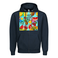 Navy fruits tie dye seamless pattern Zipper Hoodie - Zillion Design Studio
