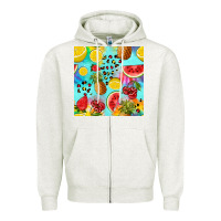 Oatmeal Heather fruits tie dye seamless pattern Zipper Hoodie - Zillion Design Studio
