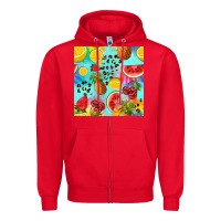 Red fruits tie dye seamless pattern Zipper Hoodie - Zillion Design Studio