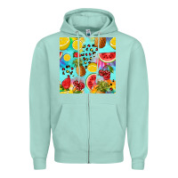 Seafoam fruits tie dye seamless pattern Zipper Hoodie - Zillion Design Studio