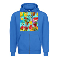 True Royal fruits tie dye seamless pattern Zipper Hoodie - Zillion Design Studio