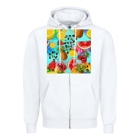 White fruits tie dye seamless pattern Zipper Hoodie - Zillion Design Studio