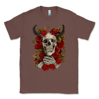 Chestnut Bull Human Skull With Roses Classic Tee - RanaPortraitStore