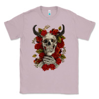 Lilac Bull Human Skull With Roses Classic Tee - RanaPortraitStore