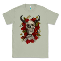 Matcha Bull Human Skull With Roses Classic Tee - RanaPortraitStore