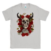 Moon Dust Bull Human Skull With Roses Classic Tee - RanaPortraitStore