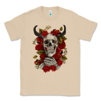 Mushroom Bull Human Skull With Roses Classic Tee - RanaPortraitStore