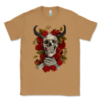 Toasted Coconut Bull Human Skull With Roses Classic Tee - RanaPortraitStore