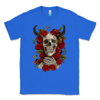 True Royal Bull Human Skull With Roses Classic Tee - RanaPortraitStore