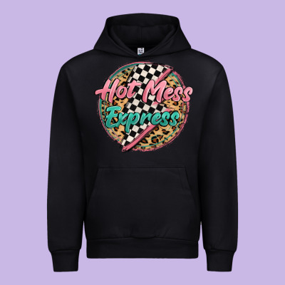 Hot Mess Express Urban Hoodie Designed By Maliassmallbusiness