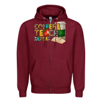 Burgundy coffee teach repeat Zipper Hoodie - texasbilliewilder