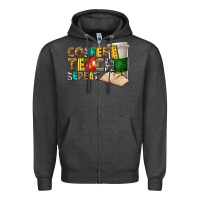 Charcoal Heather coffee teach repeat Zipper Hoodie - texasbilliewilder