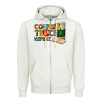 Oatmeal Heather coffee teach repeat Zipper Hoodie - texasbilliewilder