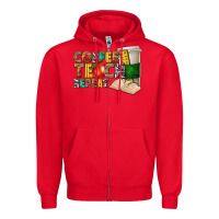 Red coffee teach repeat Zipper Hoodie - texasbilliewilder