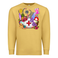 Antique Gold nurse  summer Premium Sweatshirt - AdoDesignShop