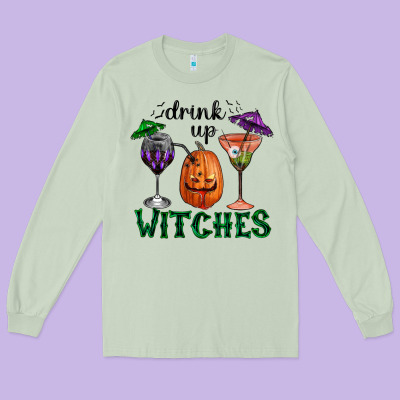 Long Sleeve Tee Drink Up Witches Halloween