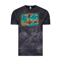 Cloud Black western turquoise stone aztec tiger pattern background Vintage Tee - Artiststas