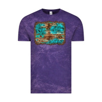 Cloud Purple western turquoise stone aztec tiger pattern background Vintage Tee - Artiststas