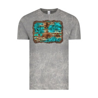 Cloud Rock western turquoise stone aztec tiger pattern background Vintage Tee - Artiststas