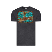 Vintage Black western turquoise stone aztec tiger pattern background Vintage Tee - Artiststas