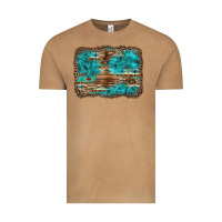 Vintage Camel western turquoise stone aztec tiger pattern background Vintage Tee - Artiststas