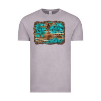 Vintage Zinc western turquoise stone aztec tiger pattern background Vintage Tee - Artiststas
