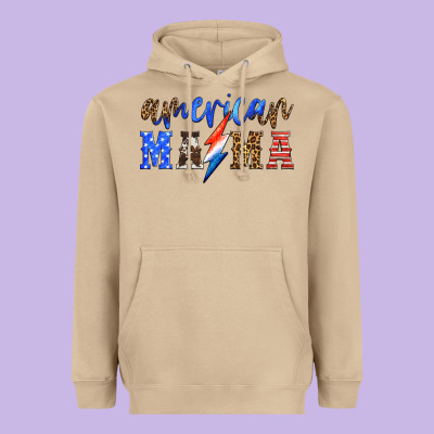 American Mama Thunderbolt Heavyweight Hoodie Designed By Hra Design Shop