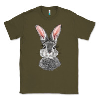 Army Green Bunny Face Classic Tee - RanaPortraitStore