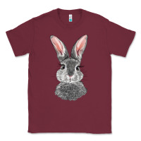 Burgundy Bunny Face Classic Tee - RanaPortraitStore