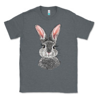 Charcoal Heather Bunny Face Classic Tee - RanaPortraitStore