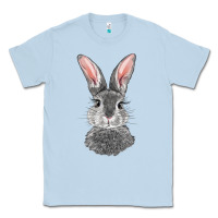 Dusty Blue Bunny Face Classic Tee - RanaPortraitStore