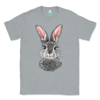 Heather Grey Bunny Face Classic Tee - RanaPortraitStore