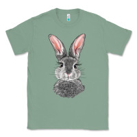 Sage Bunny Face Classic Tee - RanaPortraitStore