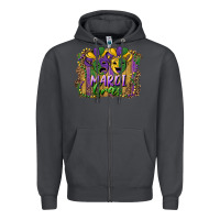 Smoke mardi gras mask with leopard background Zipper Hoodie - RanaPortraitStore