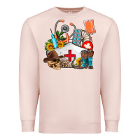 Pale Pink nurse  summer Premium Sweatshirt - AdoDesignShop