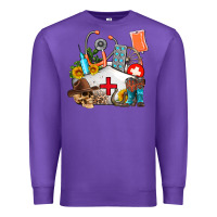Purple nurse  summer Premium Sweatshirt - AdoDesignShop
