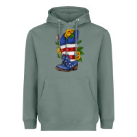 Sage american cowboy boot with sunflower Heavyweight Hoodie - HRA Design Shop