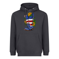 American Cowboy Boot With Sunflower Heavyweight Hoodie | Teevron