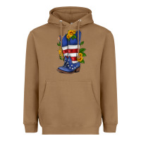 Toasted Coconut american cowboy boot with sunflower Heavyweight Hoodie - HRA Design Shop