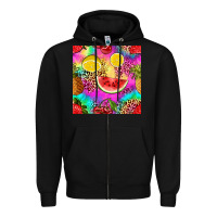 Black fruits leopard tie dye seamless pattern Zipper Hoodie - Zillion Design Studio