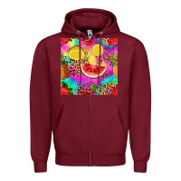 Burgundy fruits leopard tie dye seamless pattern Zipper Hoodie - Zillion Design Studio
